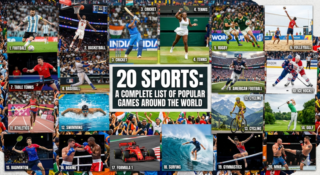 What are 20 Sports? A Complete List of Popular Games Around the World