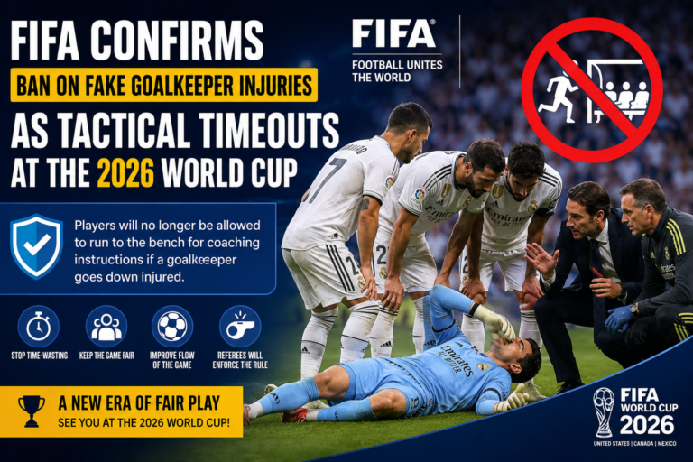 FIFA Confirms Ban on Fake Goalkeeper Injuries as Tactical Timeouts at the 2026 World Cup